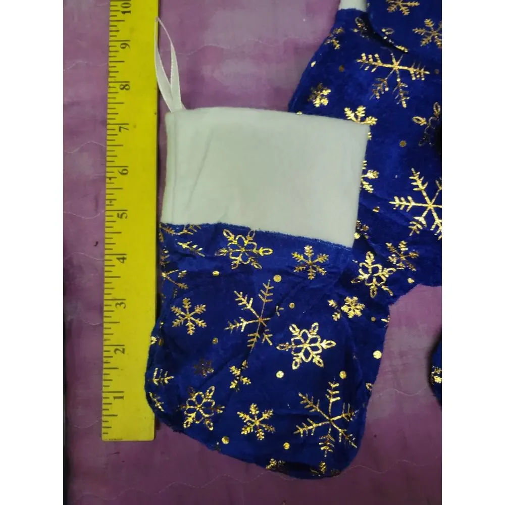 Silver & Blue Christmas Stockings Set of 12 Mini